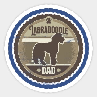 Labradoodle Dad - Distressed Labradoodle Silhouette Design Sticker